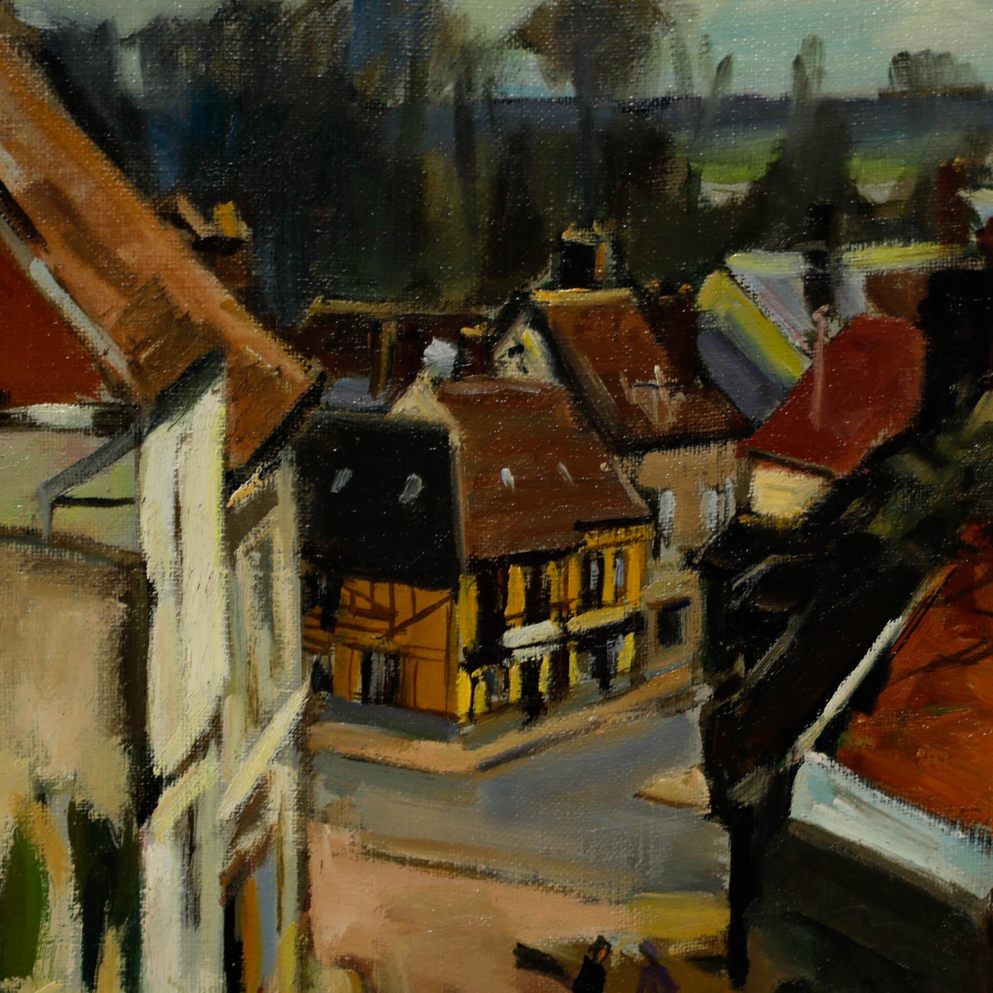 Georges Pacouil (1903-1996) - Ölgemälde, Chaumont-en-Vexin, Mitte des 20. Jahrhunderts im Angebot 1