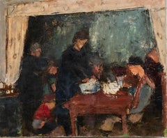 Georges Pacouil (1903-1996) - Mitte 20. Jahrhundert Öl, La Préparation du Repas