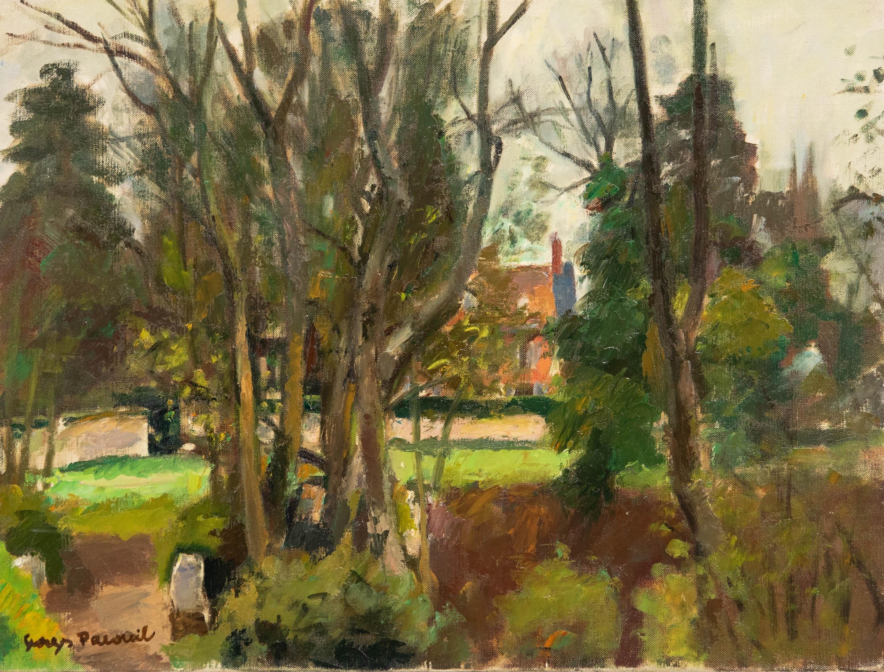 Georges Pacouil (1903-1996) - Mid 20th Century Oil, Montfort l'Amaury - Painting by Unknown