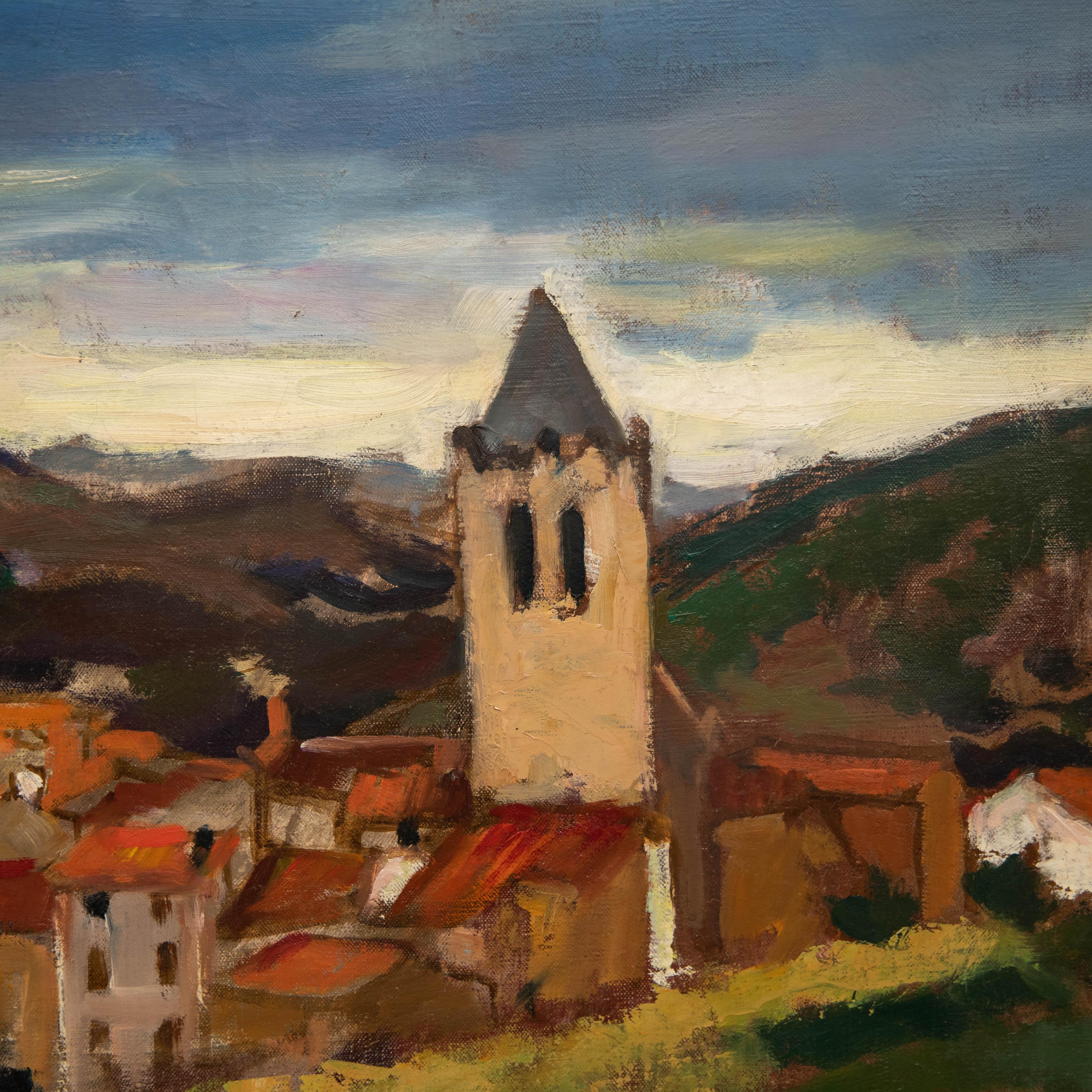 Georges Pacouil (1903-1996) - Mid 20th Century Oil, Oms, France For Sale 2