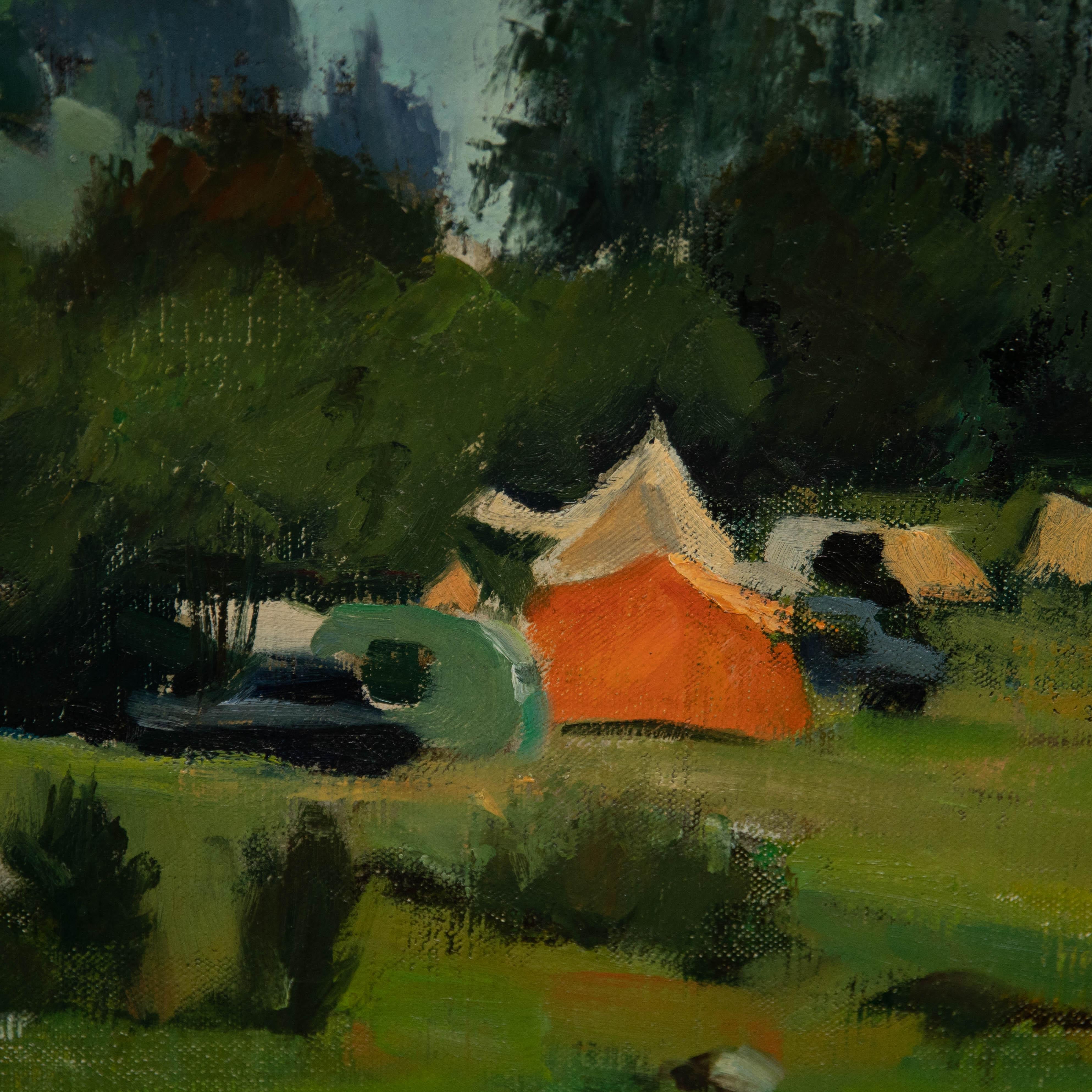 Georges Pacouil (1903-1996) Oil, Camping on the French Border 2