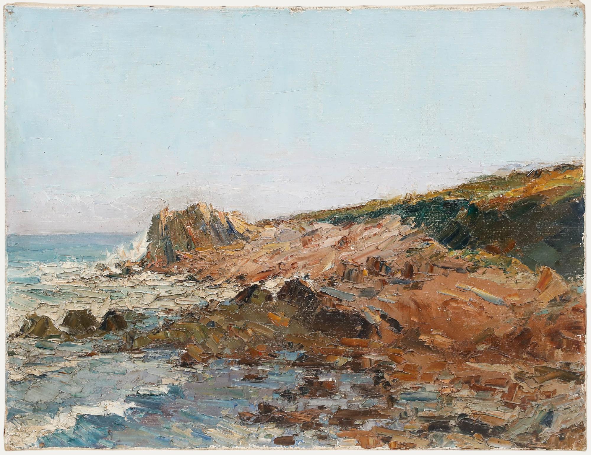 Unknown Figurative Painting - Georges Simonet - French Mid 20th Century Oil, Pointe de Moguériec, Finistère