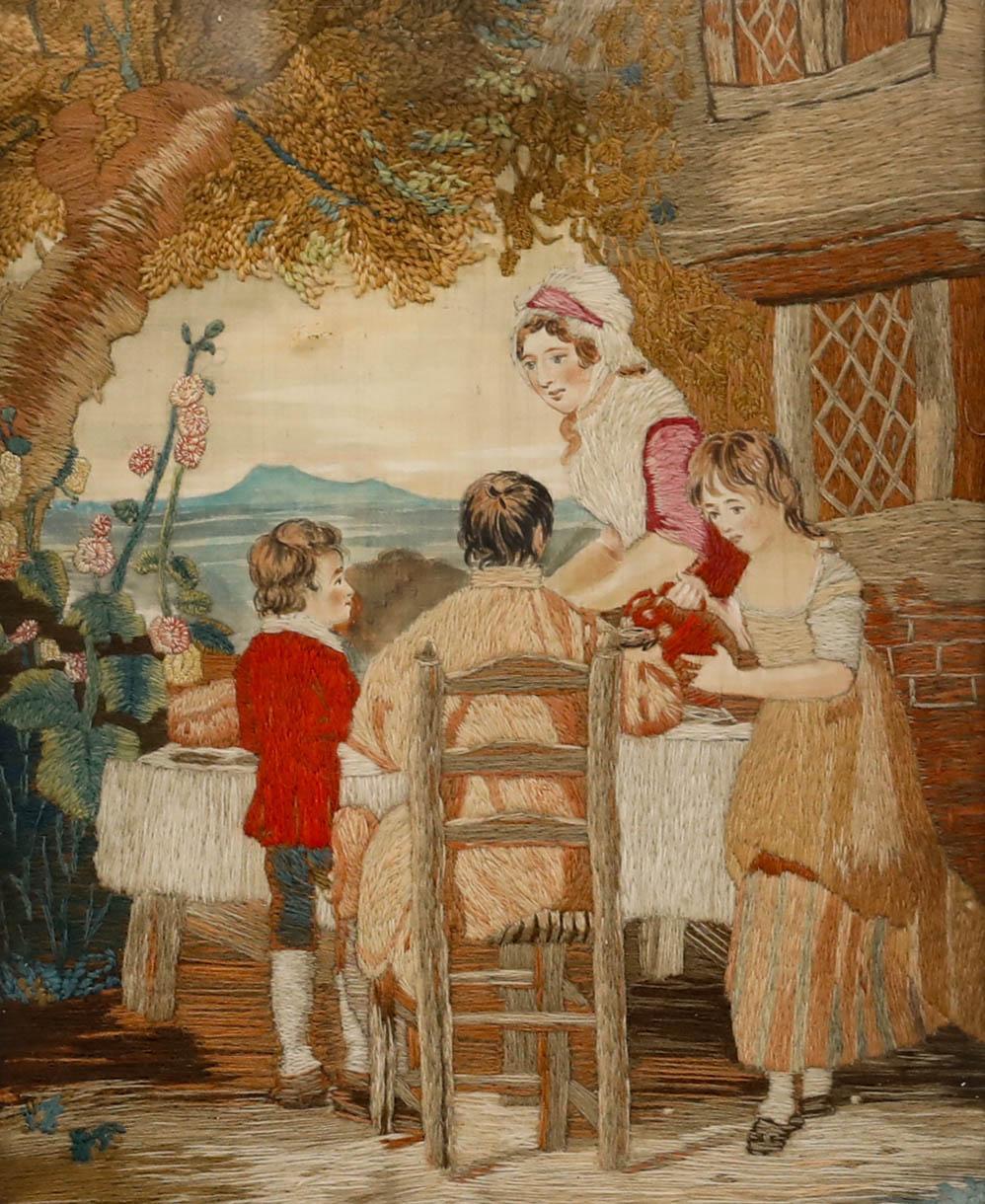 Georgian Embroidery - At the Table - Painting by Unknown