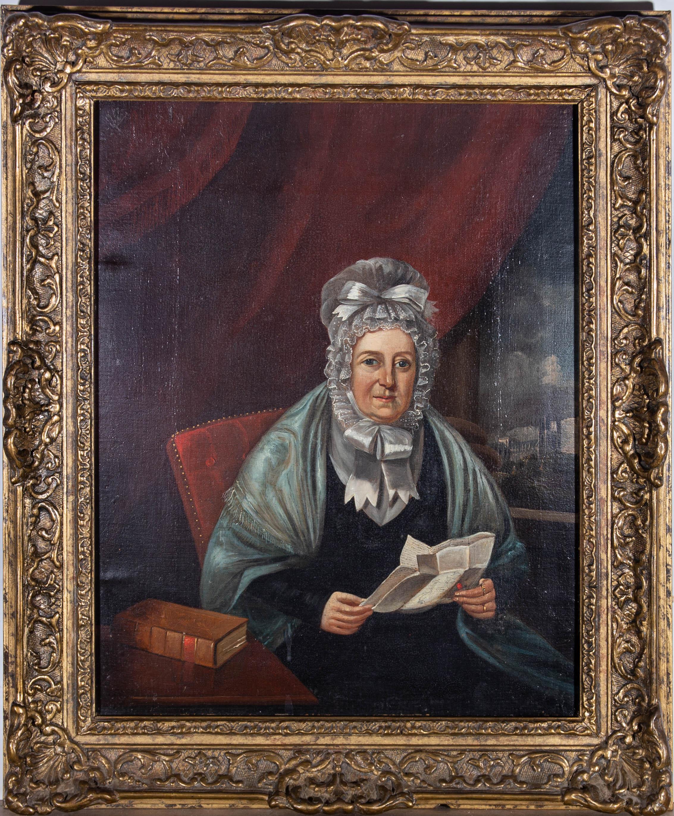 Unknown Portrait Painting - Georgian Portrait c.1820 Oil - Lady Of York