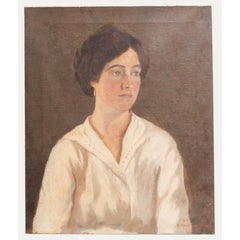 Gerald Trice Martin (1893-1961) - Huile de 1919, Femme à la robe de lin