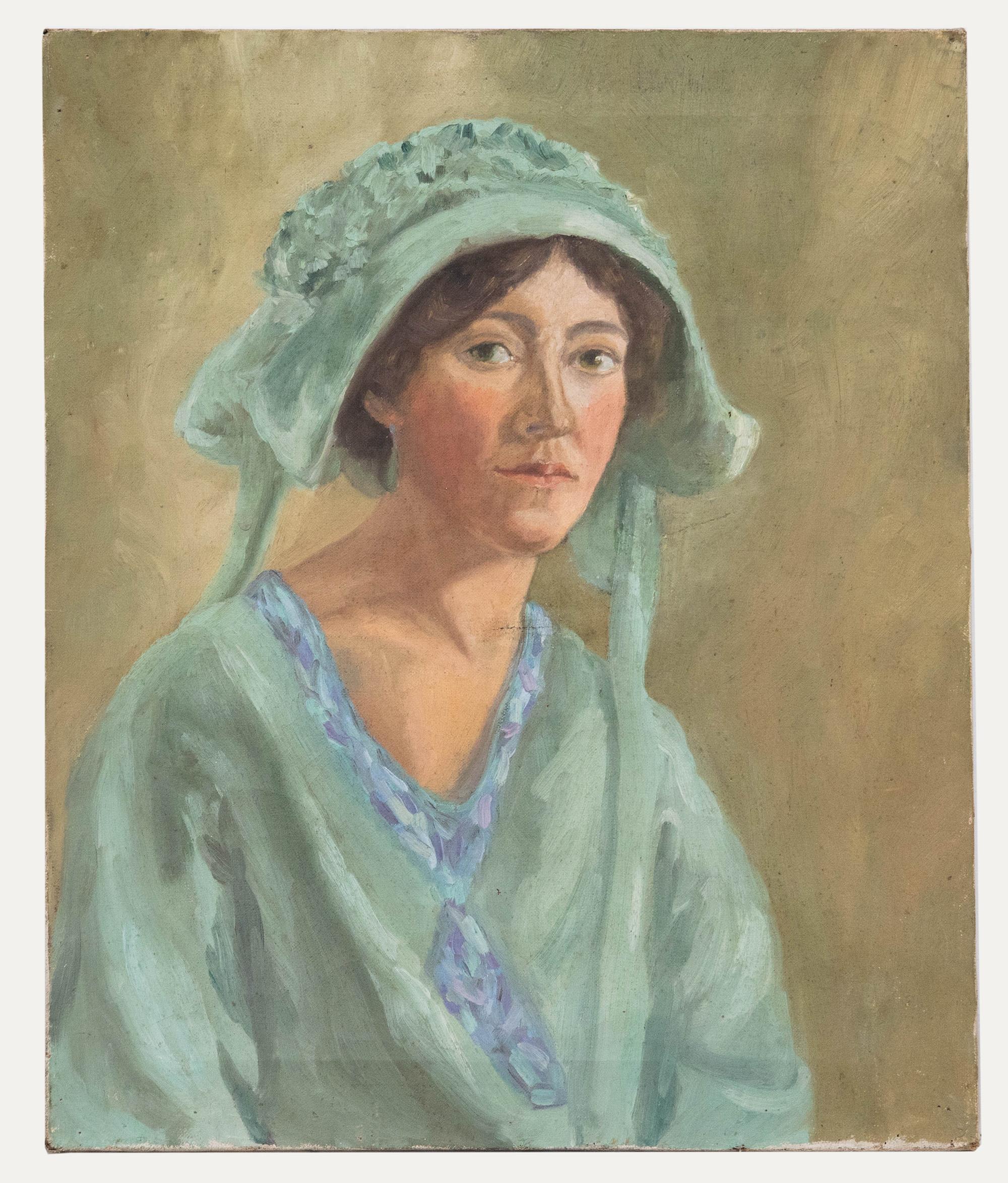 Gerald Trice Martin (1893-1961)- Early 20th Century Oil, Lady in Green Day Dress - Painting by Unknown
