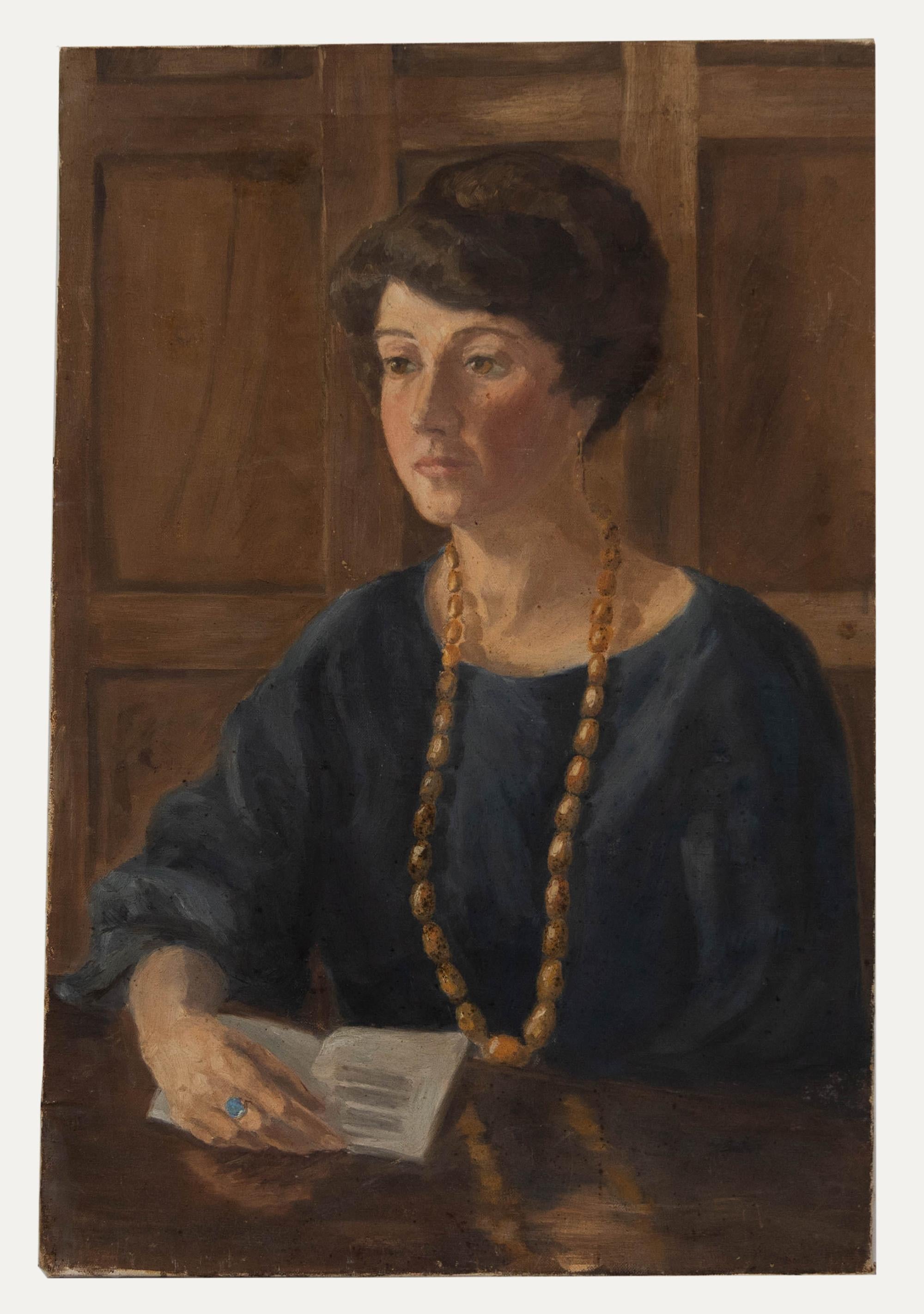 Gerald Trice Martin (1893-1961)- Early 20th Century Oil, Lady with Bead Necklace - Painting by Unknown