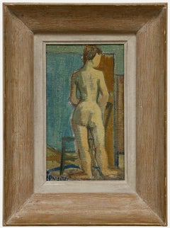 Gérard Passet (1936-2013) - French School 1955 Oil, Nude with Chair