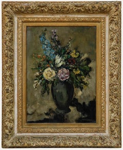 Gerard van Lerven (1885-1966) - Öl aus der Mitte des 20. Jahrhunderts, Rosen und Rittersporn