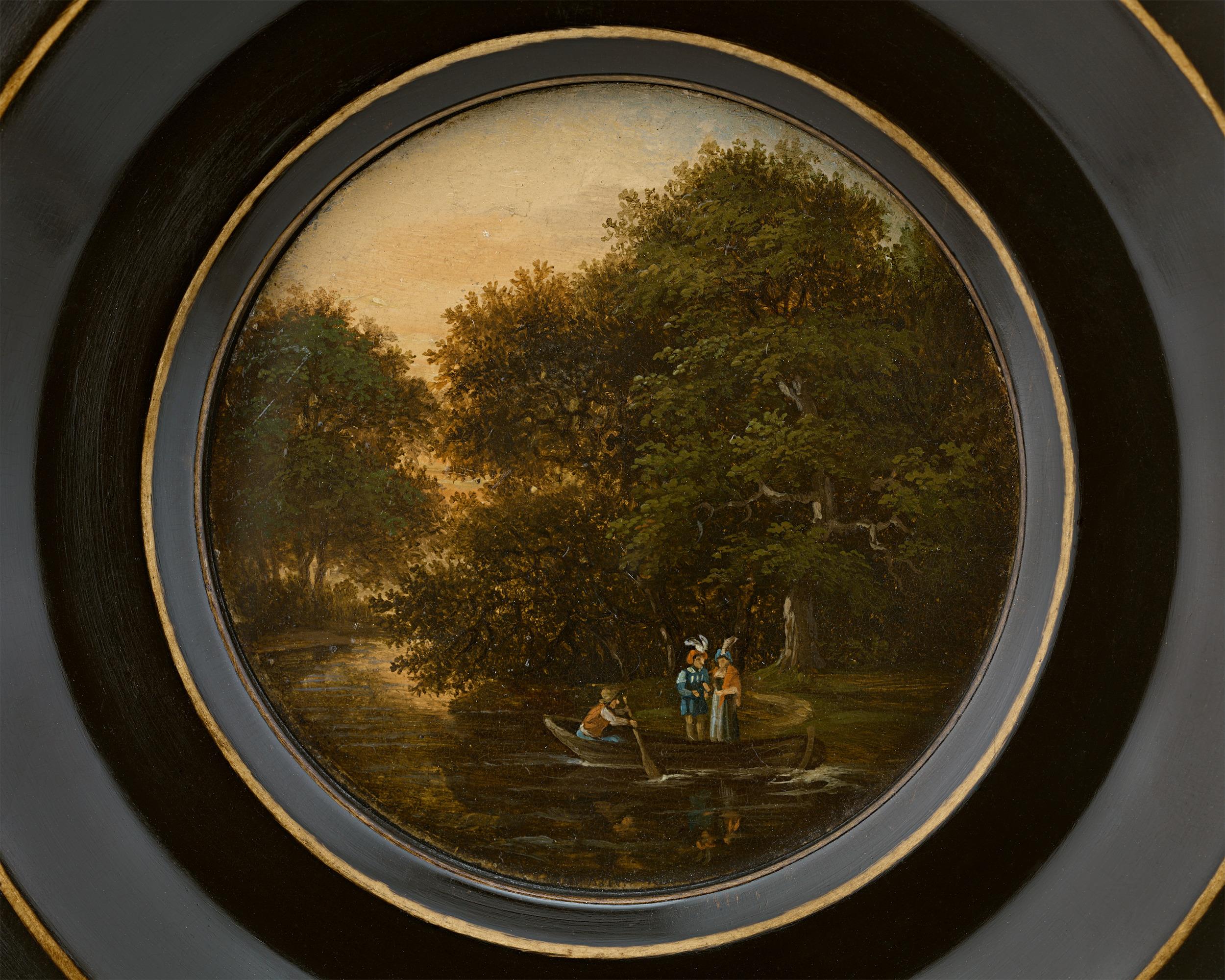 Deutsche Miniatur eines Bootsausflugs – Painting von Unknown