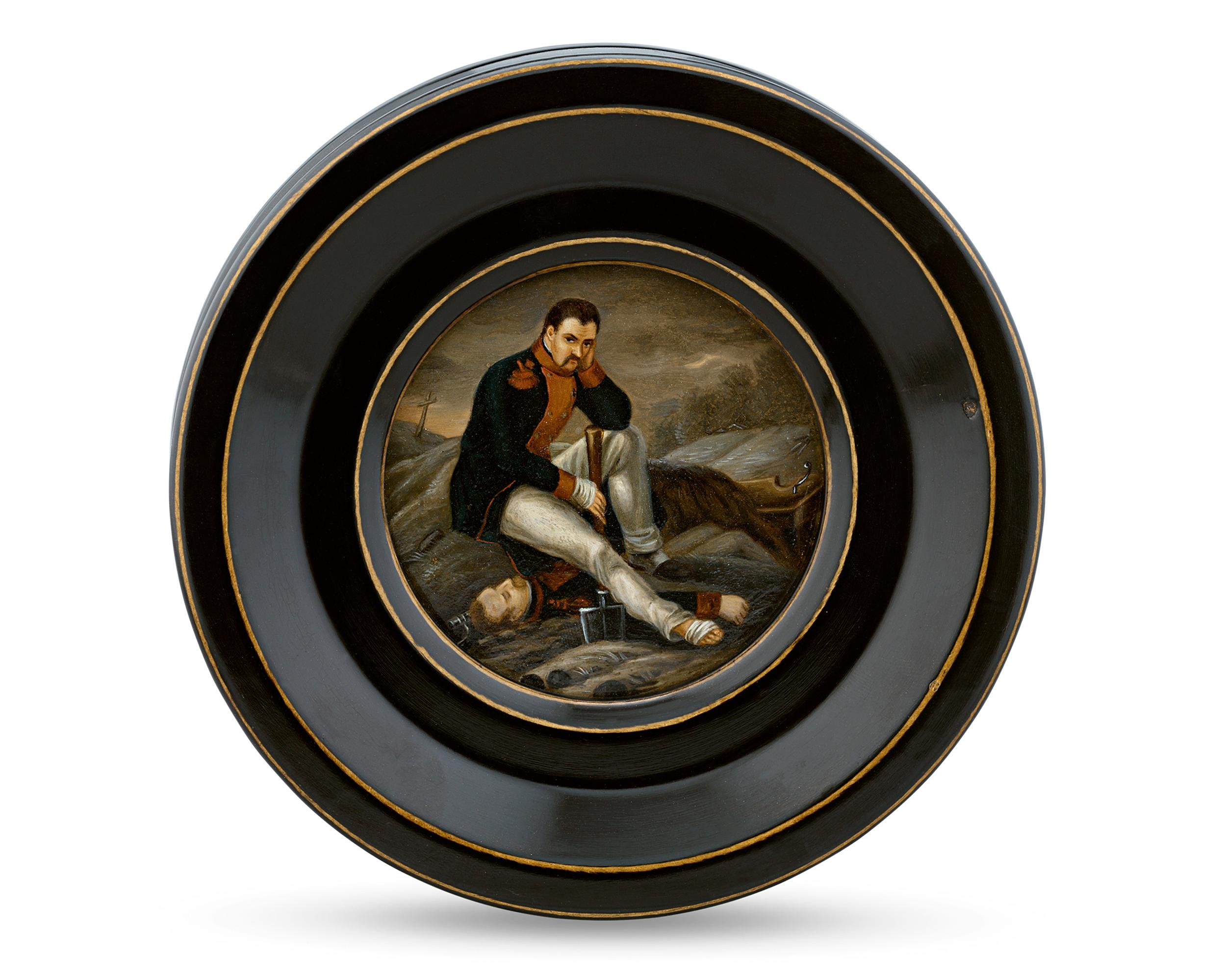 Miniature allemande représentant un soldat tué - Maîtres anciens Painting par Unknown