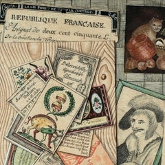 German painter - 18th century trompe l'oeil with engravings and still life