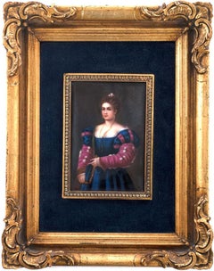 German Porcelain Plaque of a Renaissance Woman