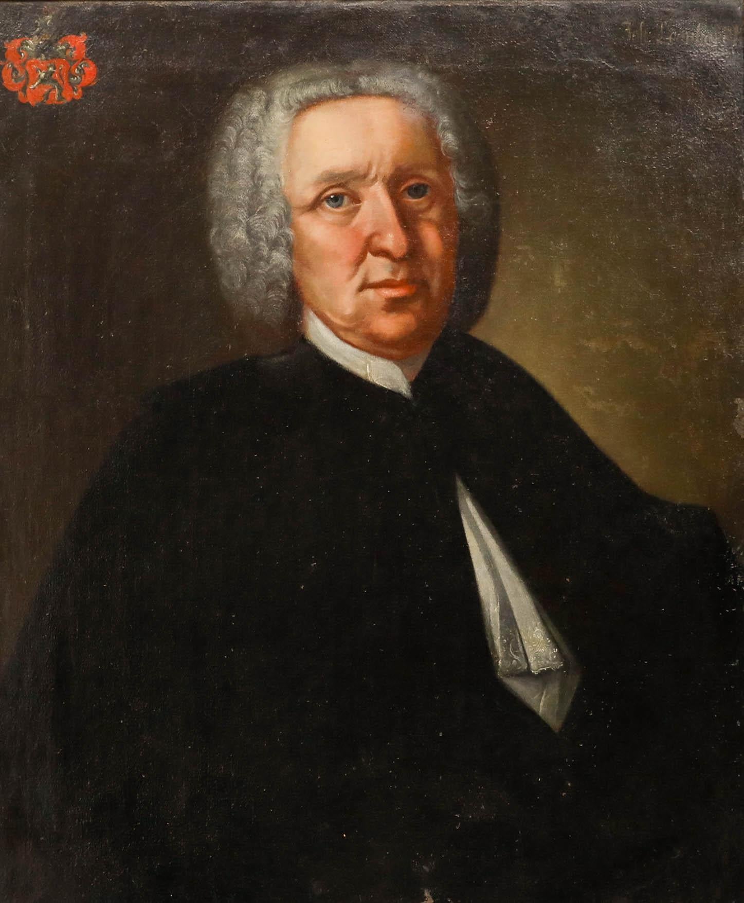 German School 18th Century Oil - Portrait of Johann Leonhard Bahnmayer - Painting by Unknown