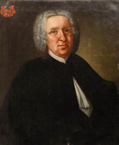 German School 18th Century Oil - Portrait de Johann Leonhard Bahnmayer