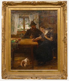 German School 19. Jahrhundert Öl - Katzengefährten