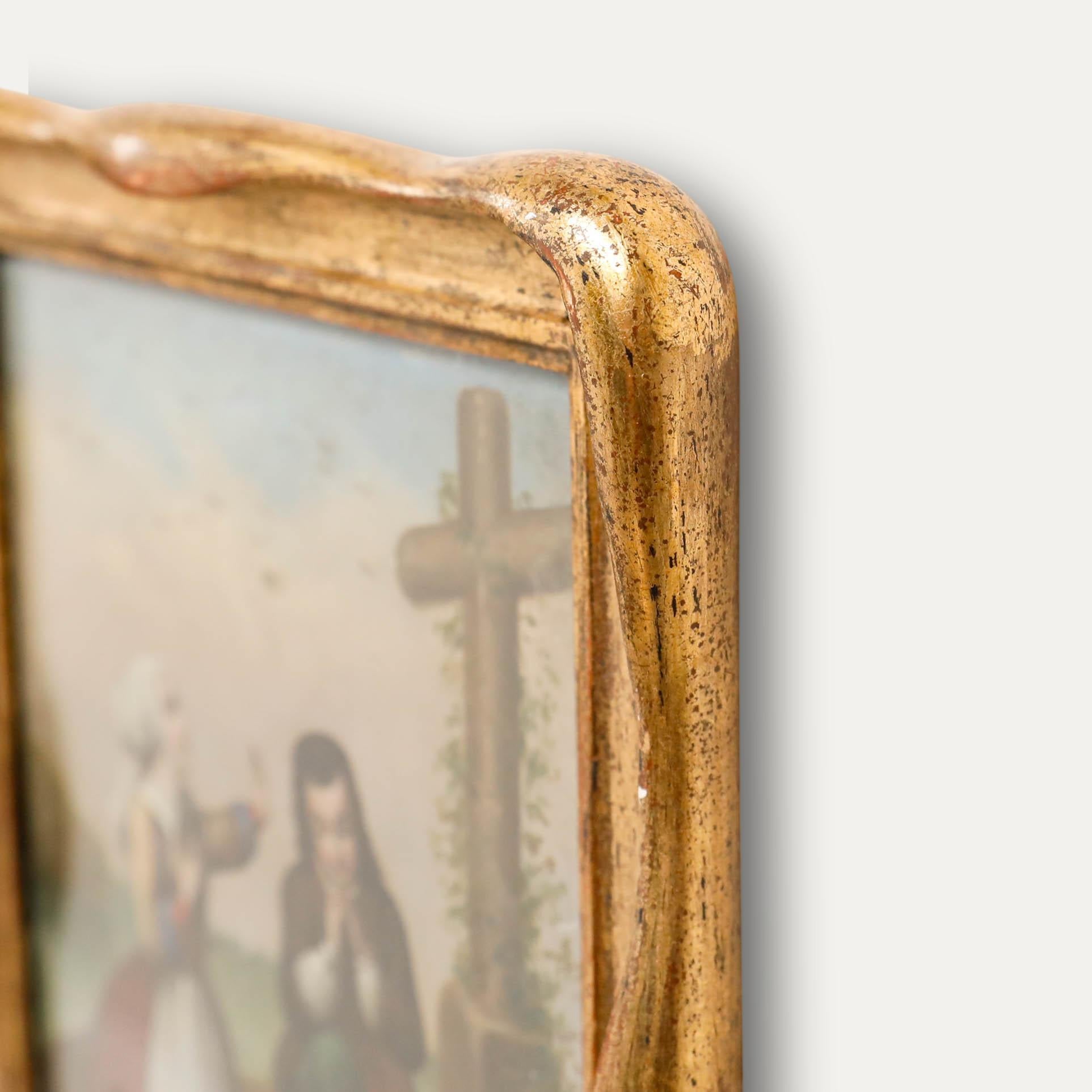 German School 19th Century Oil - Paying Respects For Sale 1