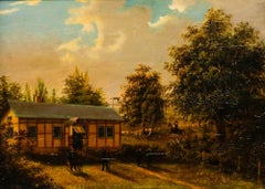 German School 19th Century Oil - The Firing Range
