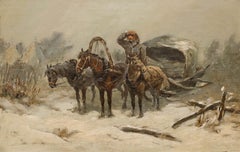 German School 19th Century Oil - The Lost Traveller