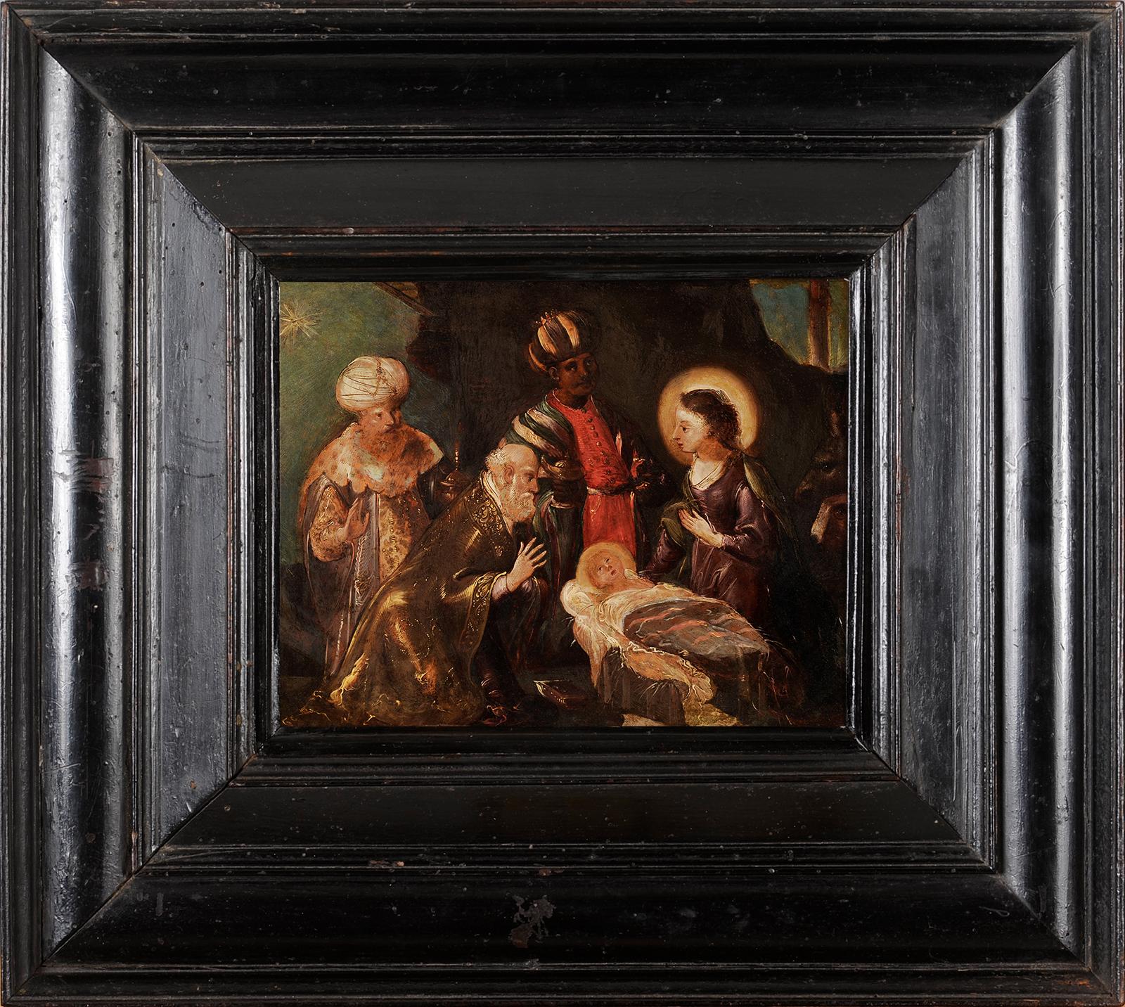 German school circa 1600 - Adoration of the Magi - Painting by Unknown