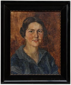 German School Early 20th Century Oil - Portrait d'une dame