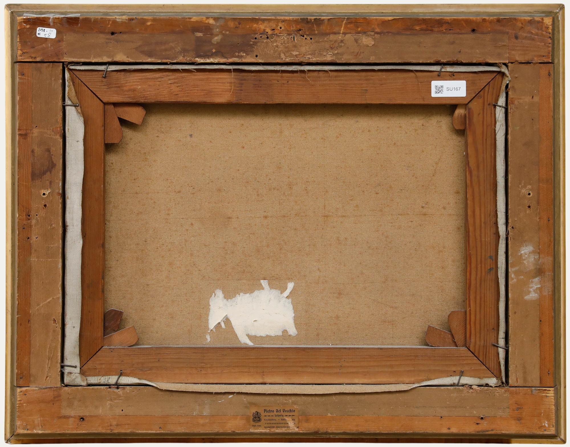 German School Öl des frühen 20. Jahrhunderts - Stilleben mit Krug, Rosen und Obst (Schwarz), Still-Life Painting, von Unknown