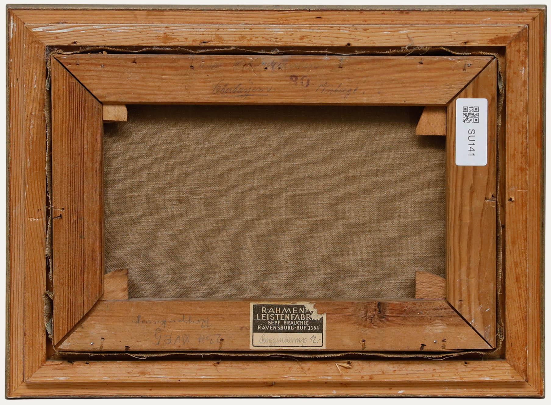 Huile du début du 20e siècle de la German School - Dindes dans un paysage - Gris Landscape Painting par Unknown