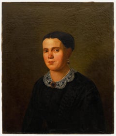 German School Late 19th Century Oil - Lady in Mourning