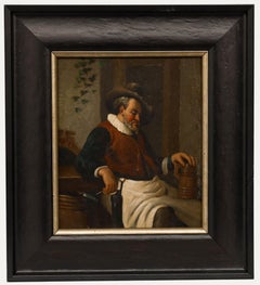 German School Late 19th Century Oil - Man with Tankard