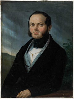 German School Mid 19th Century Oil - Portrait of a Gentleman