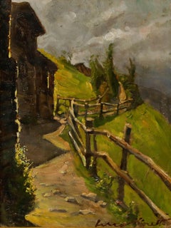German School Mid 20th Century Oil - Chalet Path