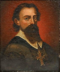 German School Miniature - 19th Century Oil, Bishop Latimer