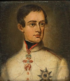 German School Miniature - 19th Century Oil, Emperor Franz Joseph I