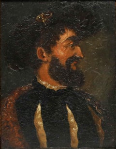 German School Miniature - 19th Century Oil, Francis I of France