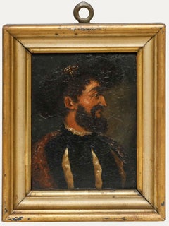 German School Miniature - 19th Century Oil, Francis I of France