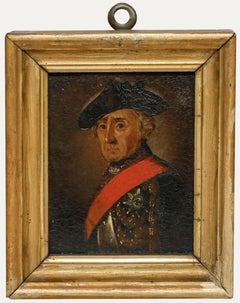 German School Miniature - 19th Century Oil, Frederick the Great