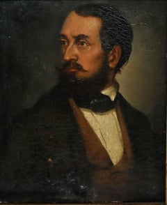 German School Miniature - 19th Century Oil, Heinrich von Treitschke