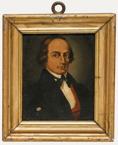 German School Miniature - 19th Century Oil, Isambard Kingdom Brunel