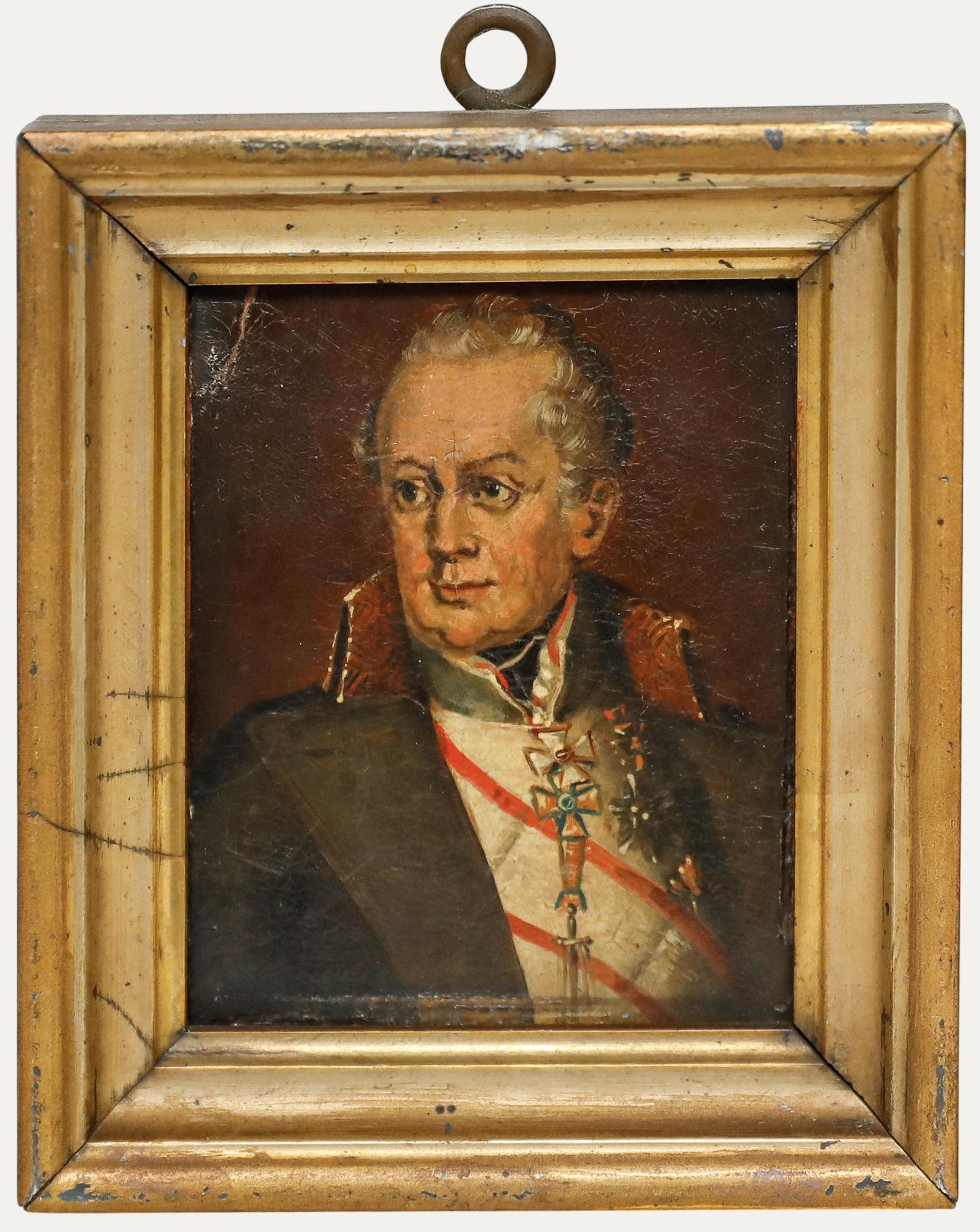 German School Miniatur - 19. Jahrhundert Öl, Joseph Radetzky von Radetz