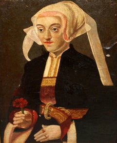 German School (XIX) Dopo Bartholomäus Bruyn "il vecchio" - Ritratto di donna