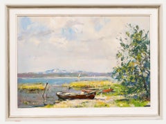 Gert Kutzner (b.1920) - Framed 20th Century Oil, Boats on the Lakeshore