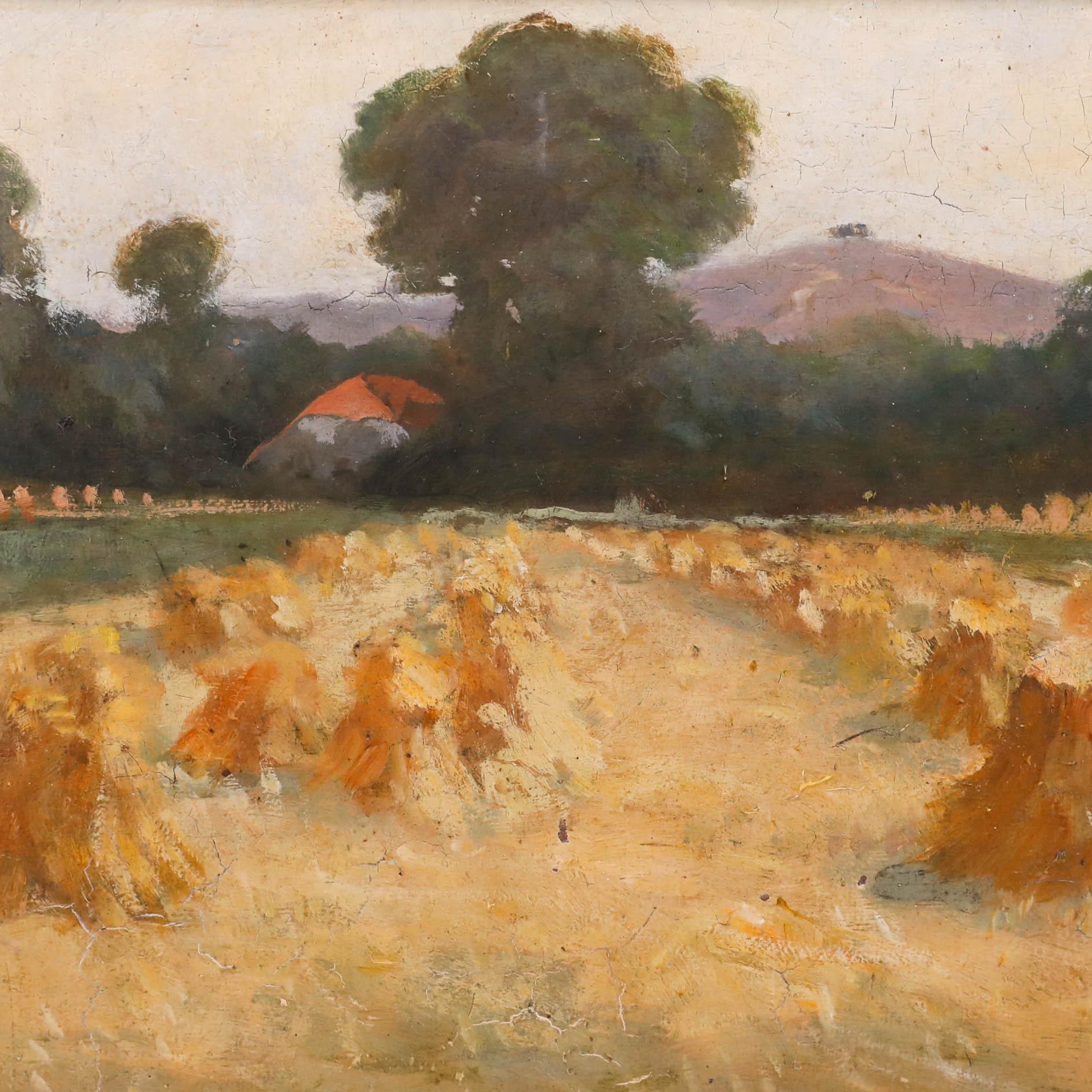 Gert Stegeman (1858-1940) - Gerahmtes Ölgemälde des frühen 20. Jahrhunderts, Weizenschoten (Braun), Landscape Painting, von Unknown