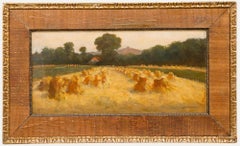 Gert Stegeman (1858-1940) - Olio dei primi del Novecento incorniciato, Stocchi di grano