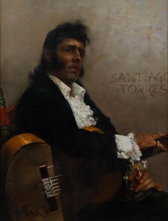 Giacomo Moretti (1939) - 20th Century Oil, Portrait of Santiago Torres