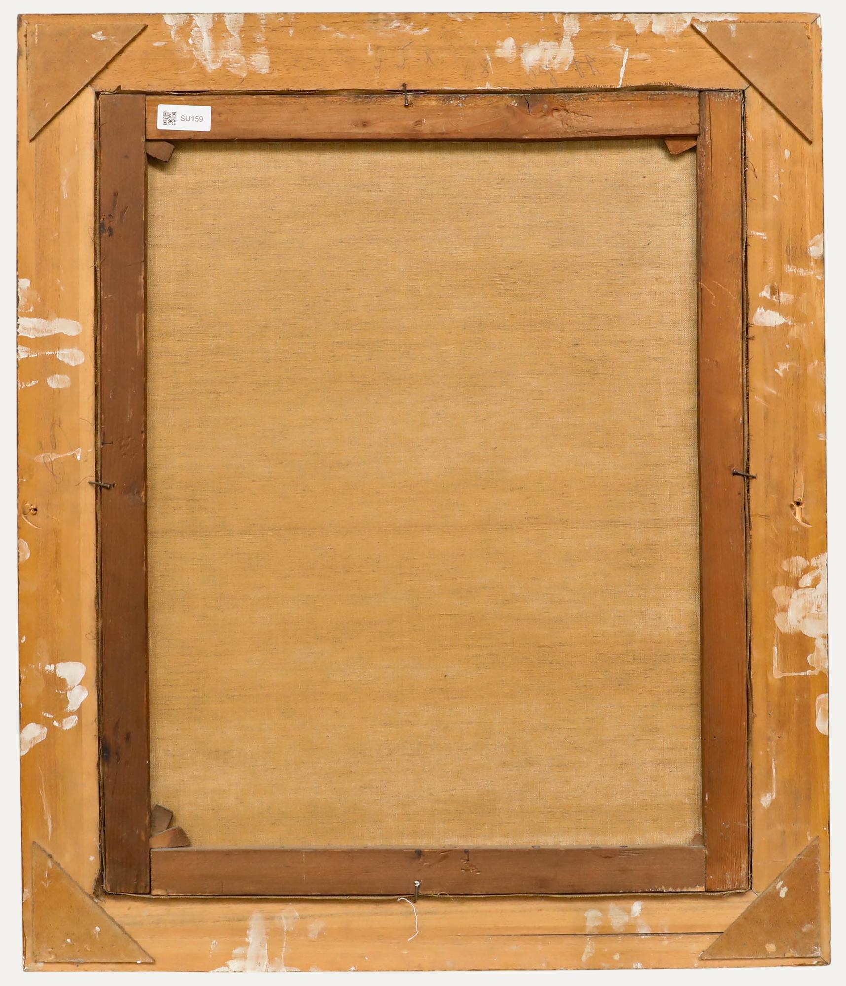 Giani - Gerahmtes Öl aus dem 19. Jahrhundert, Fischen in den Bergen (Beige), Landscape Painting, von Unknown