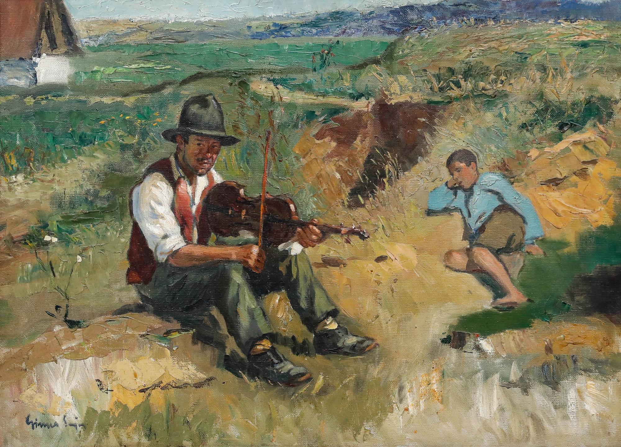Gianna Luigi - Italian School Early 20th Century Oil, The Fiddler - Painting by Unknown