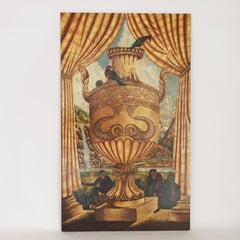 Giant Painted Panels with Urns and Monkeys