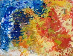 Vintage "Giant Squid Heart" - Expressionist Composition in Wax and Acrylic on Wood Panel