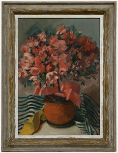 Gilbert Schmitt (1907-2001) - Framed Oil, Standard Tree with Red Flowers