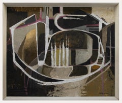 Gill M. Allen - Mid 20th Century Oil, Abstract Composition in Brown